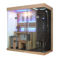 Deluxe Design with Glass Door Enclosed Steam Room Sauna Shower